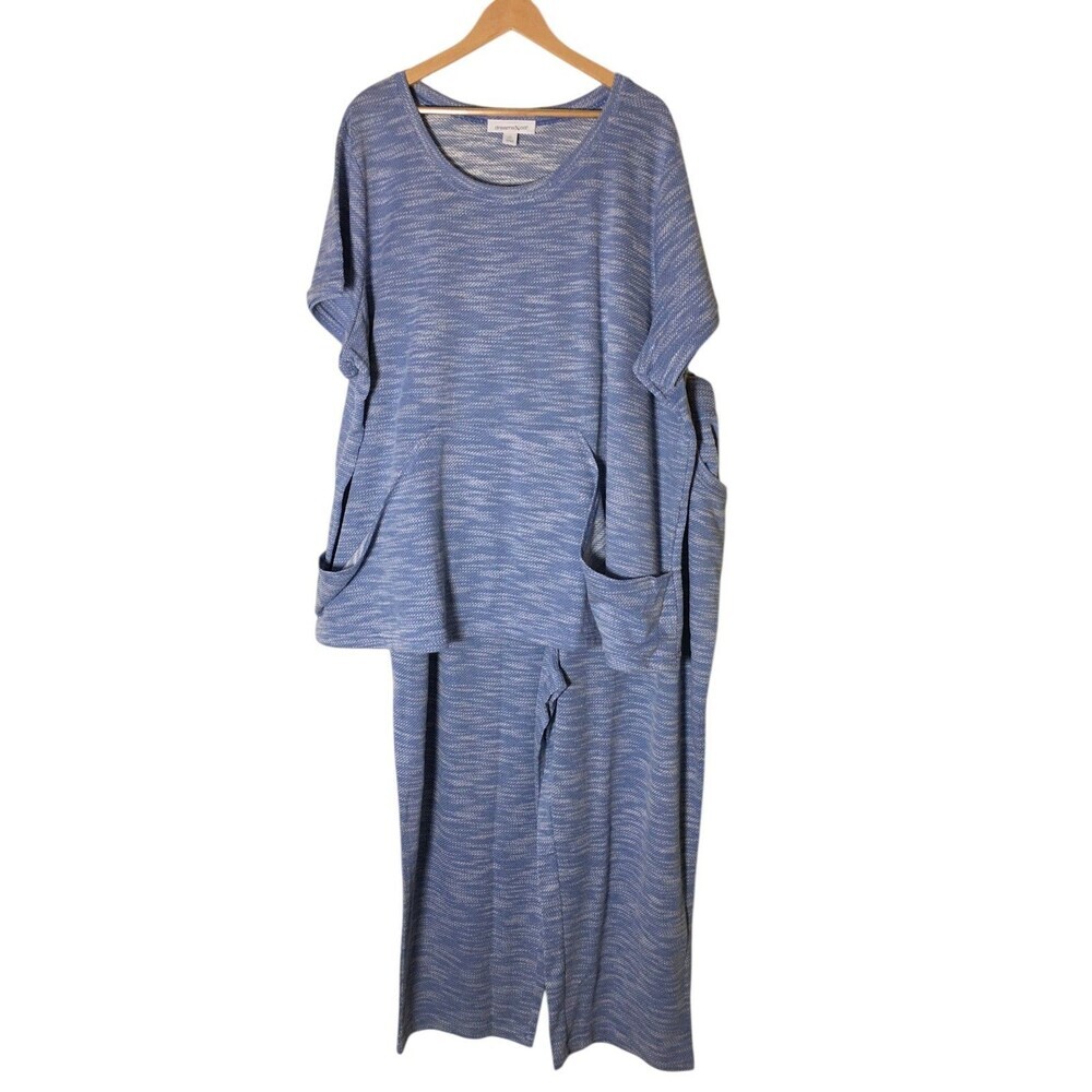 Dreams Co PJ Set Women's Size 3X Blue Cotton Blend